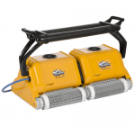 Automatinis baseino valymo robotas Dolphin 2x2 PRO GYRO (dugnas, sienos ir vandens linija; filtrų maišai, kombinuoti šepečiai, vežimėlis, nuotolinio valdymo pultas) baseinams iki 50 m