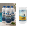 Kubilų, masažinių vonių (džiakuzi) priežiūros be chloro mini rinkinys dezinfekcijai ir apsaugai nuo bakterijų ir vandens žaliavimo OVIA SPA + AQUABLANC O2